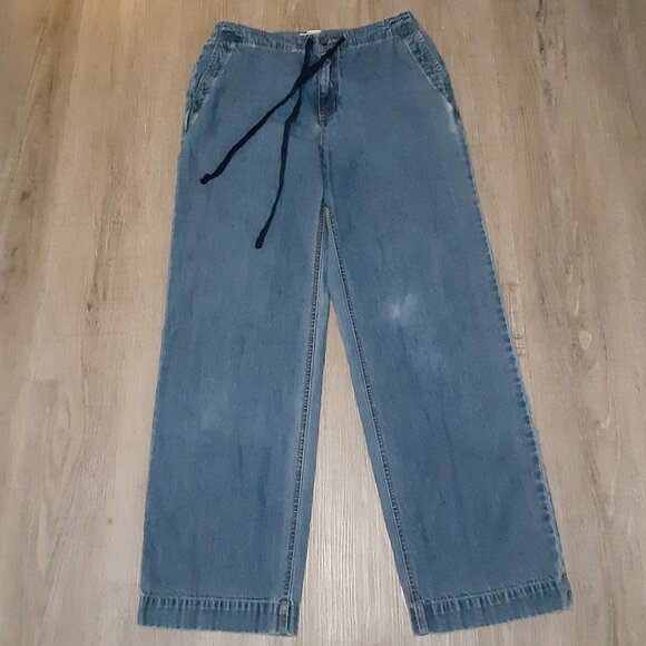 Vintage Y2K Eddie Bauer Sz 6 Blue Jeans * High-Waist Denim * Button Zip String - Picture 6 of 9
